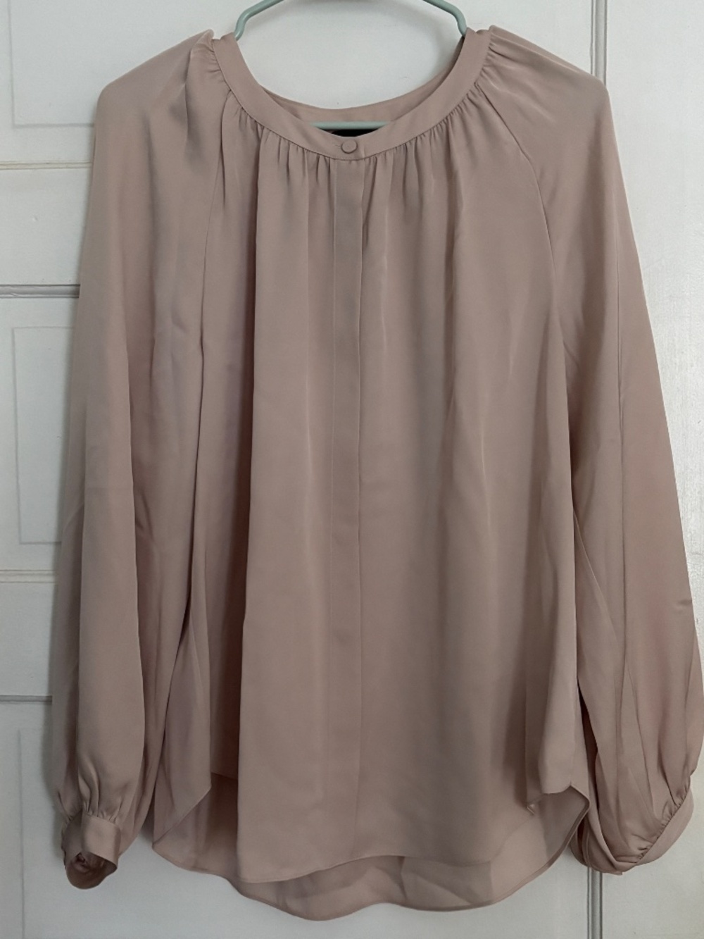 Theory Blush Pink Silk Blouse - L